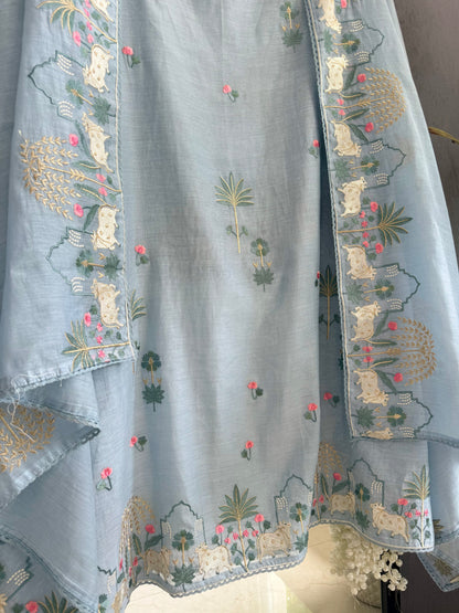 Luxurious Mul chanderi pichwai suit