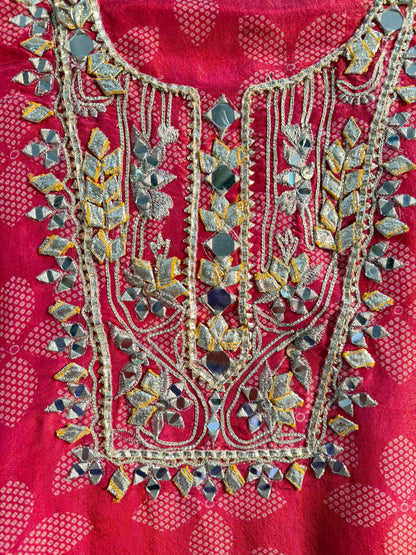 Luxurious Bhandej ombré gotapatti suits
