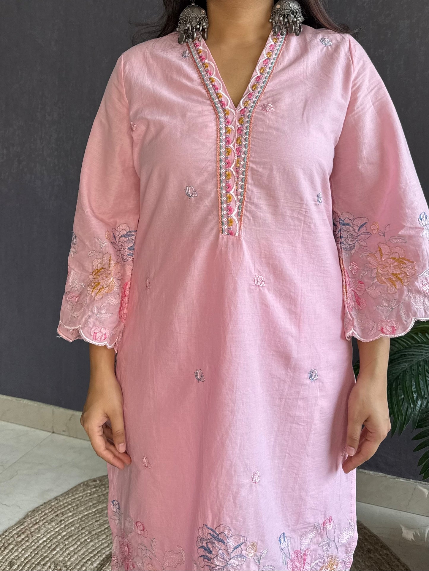 Premium cotton cutwork Coord set