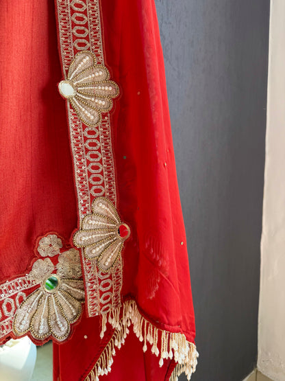 Luxurious raw silk Handwork set