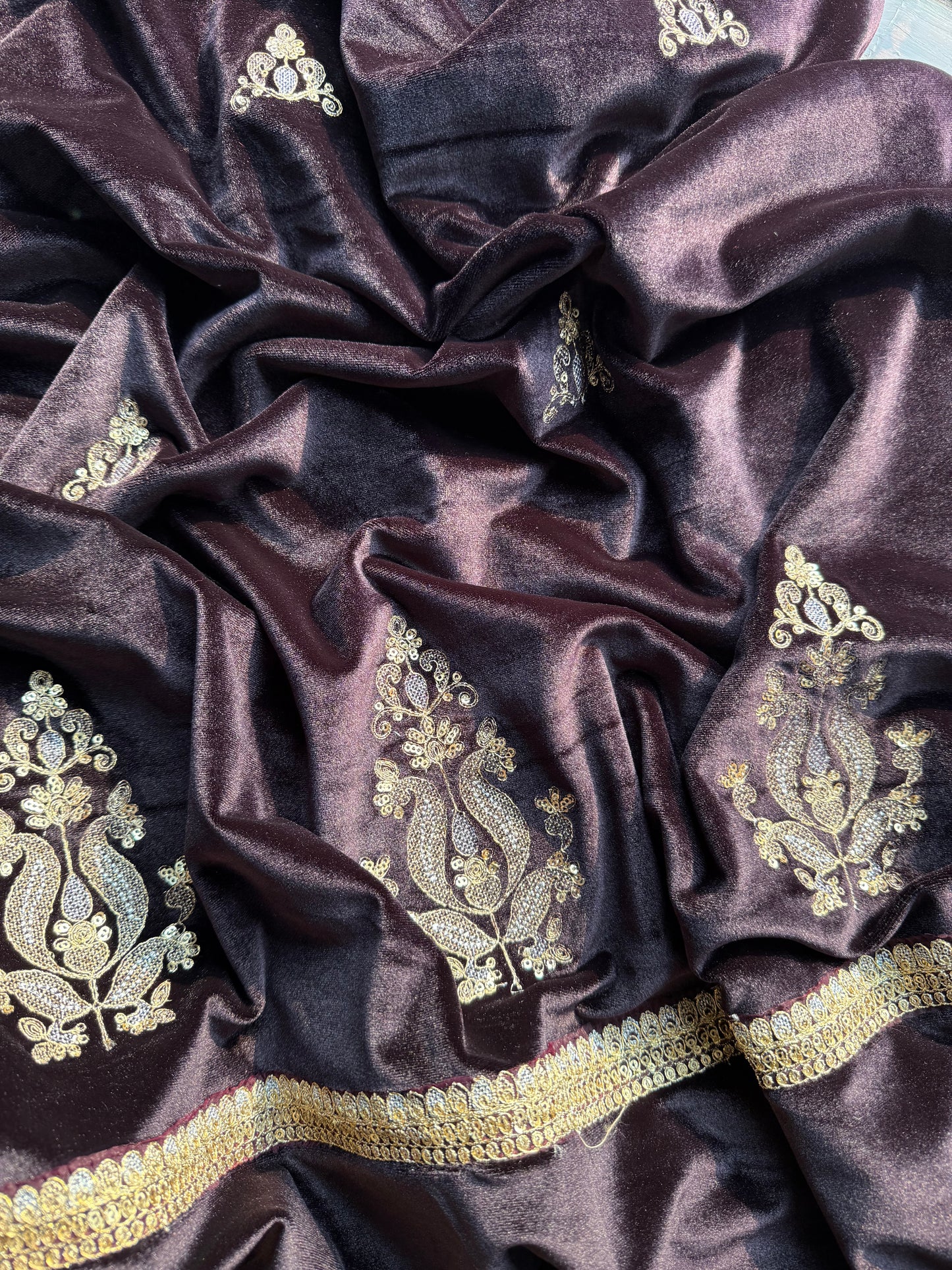 Velvet Handwork Shawl set