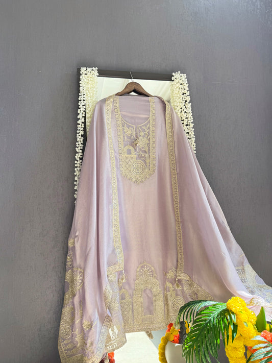 Luxurious temple pitta work suit