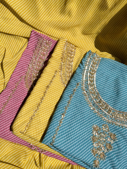 Punjabi Bandhani handwork suits