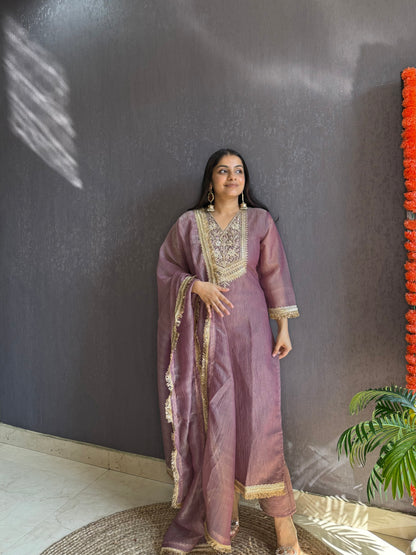 Tissue silk Handwork suit set