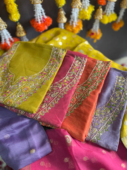 Tissue silk benarsi handwork suit