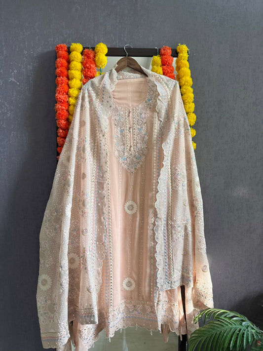 Lucknowi chikankari handwork suit