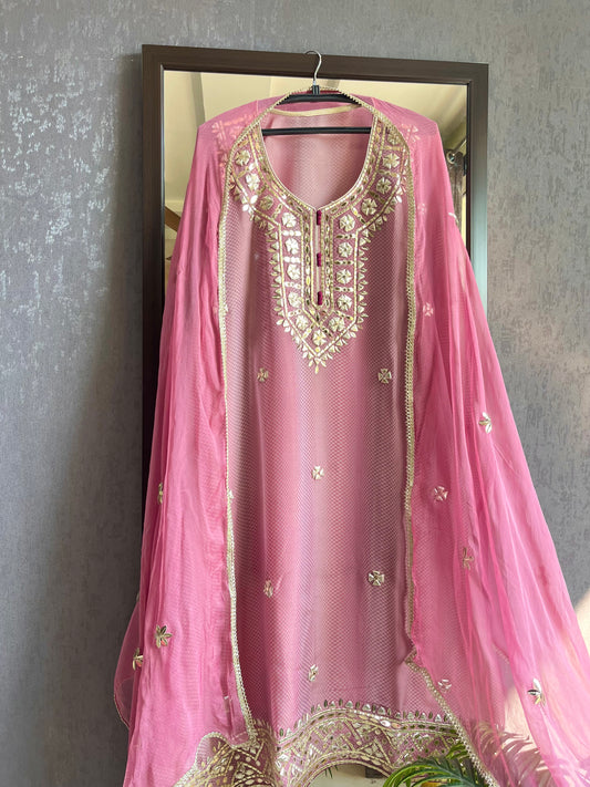 Gotta patti Tissue organza silk suit