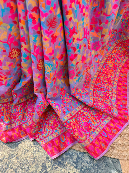 Kashmiri Jamawar Linen saree