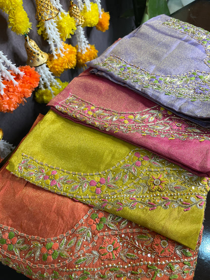 Tissue silk benarsi handwork suit