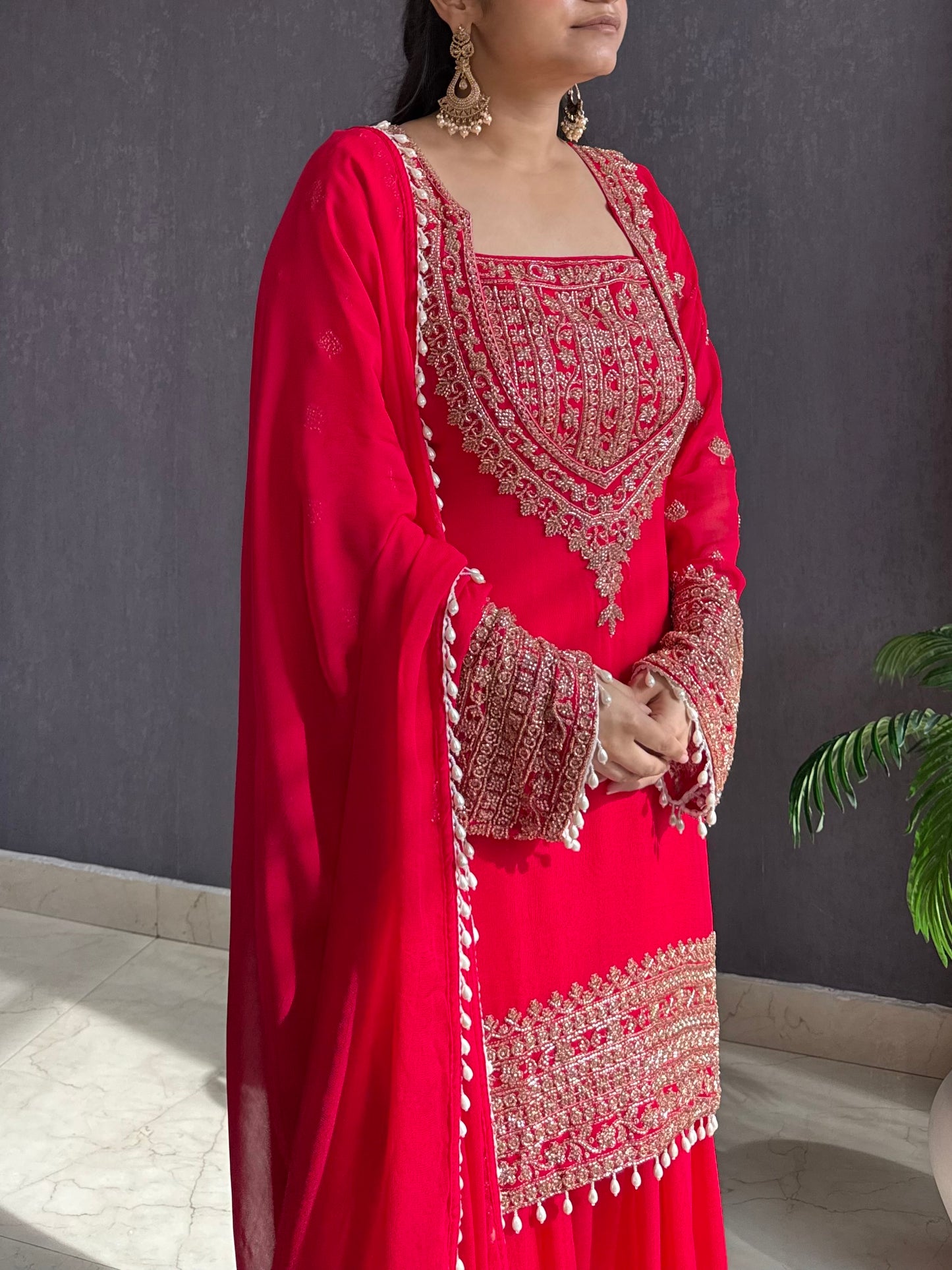 Luxurious Handwork sharara set