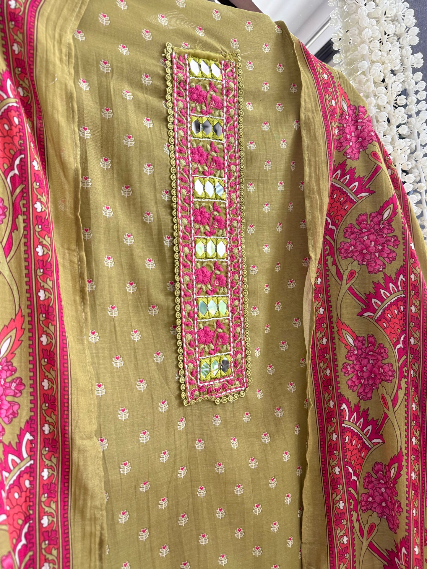 Mulmul cotton bougainvillea suit