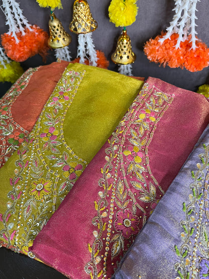 Tissue silk benarsi handwork suit