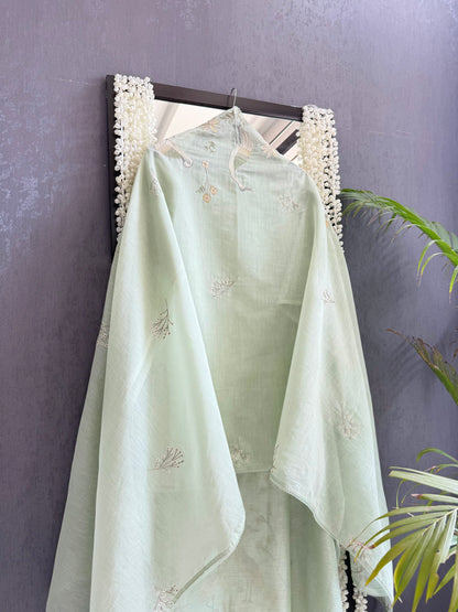 Luxurious Mul chanderi flamingos suit