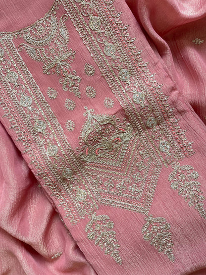 Crush tissue aari work suit