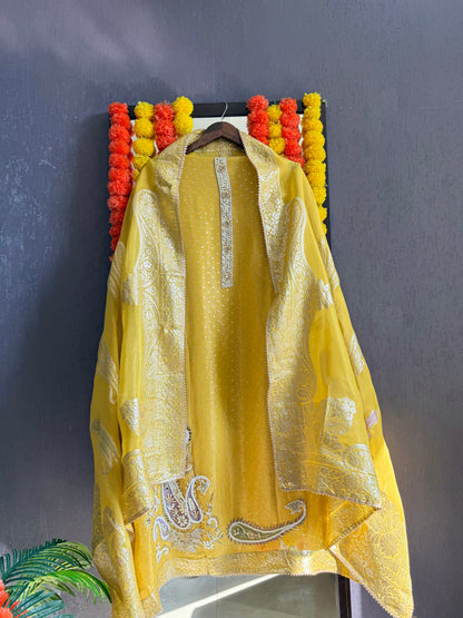 Luxurious handwork Tissue Benarsi silk suit