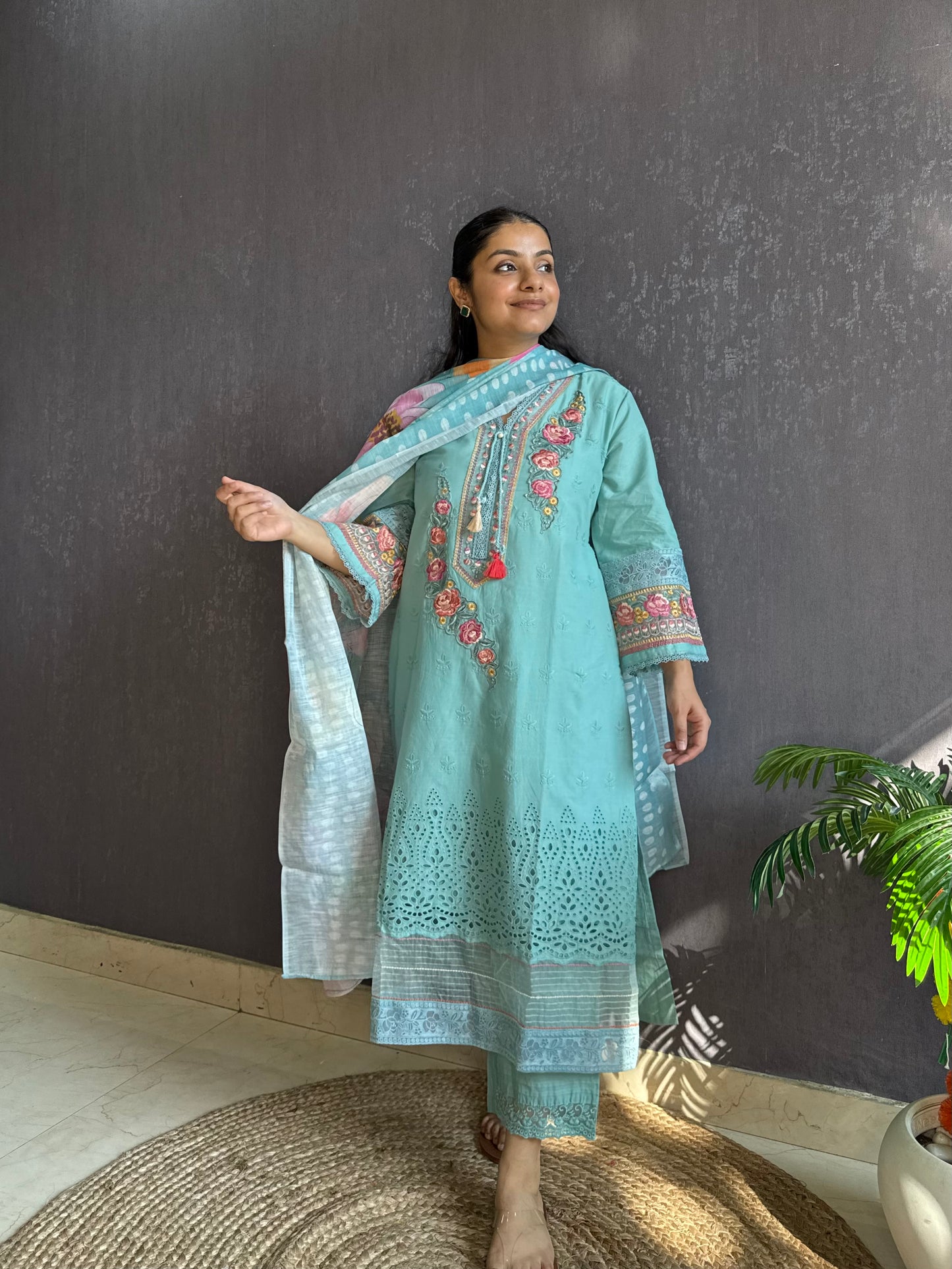 Pakistani schiffili designer suit