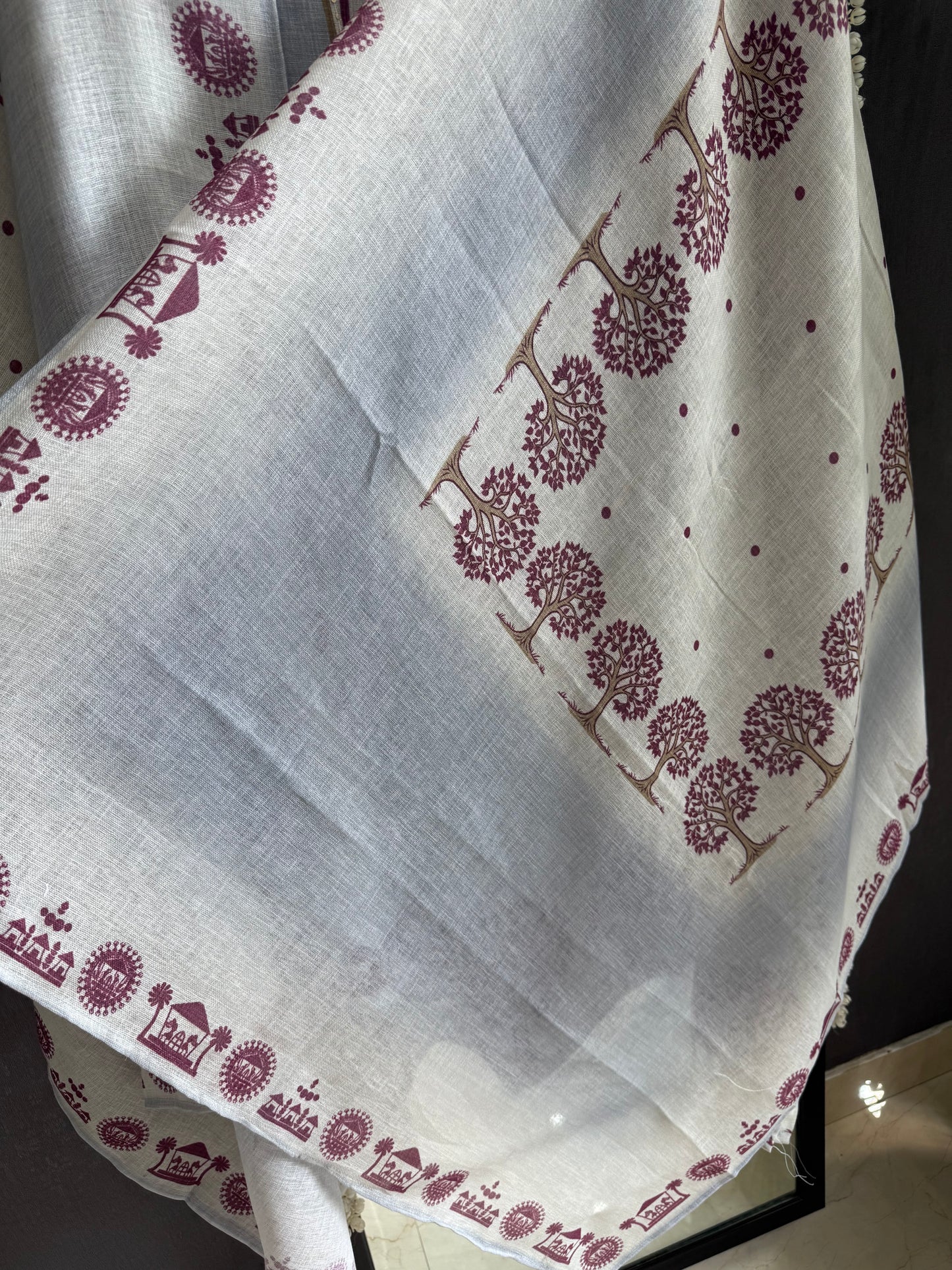 Pure linen worli art handwork suit