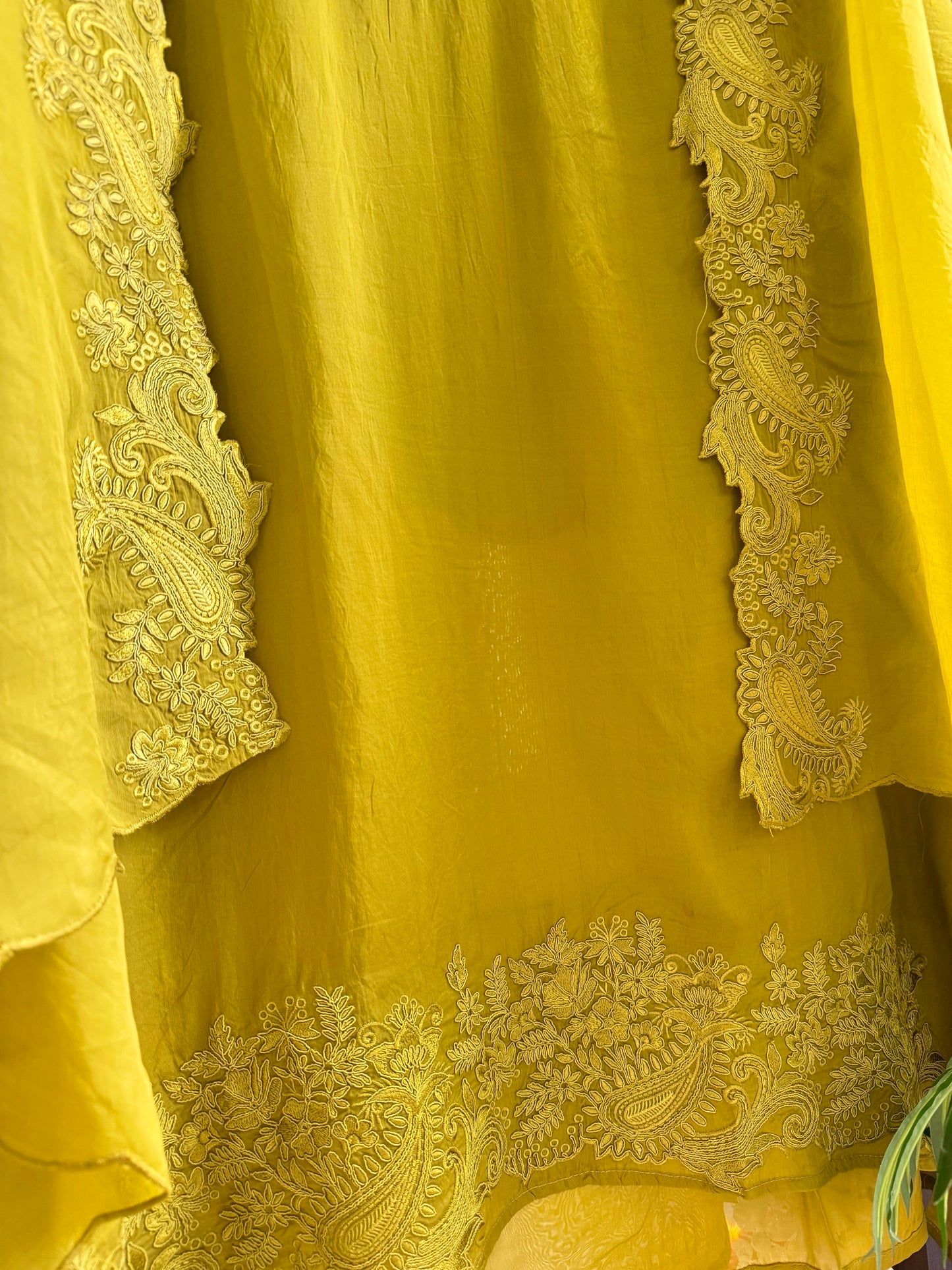 Luxurious aari work organza suit