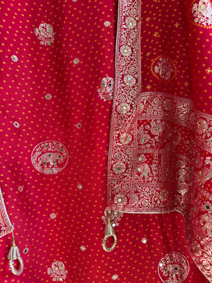 Banarsi bandhani silk suit
