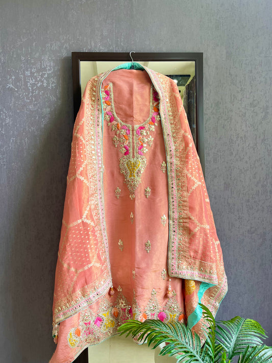 Luxurious Gotapatti Tissue silk suit