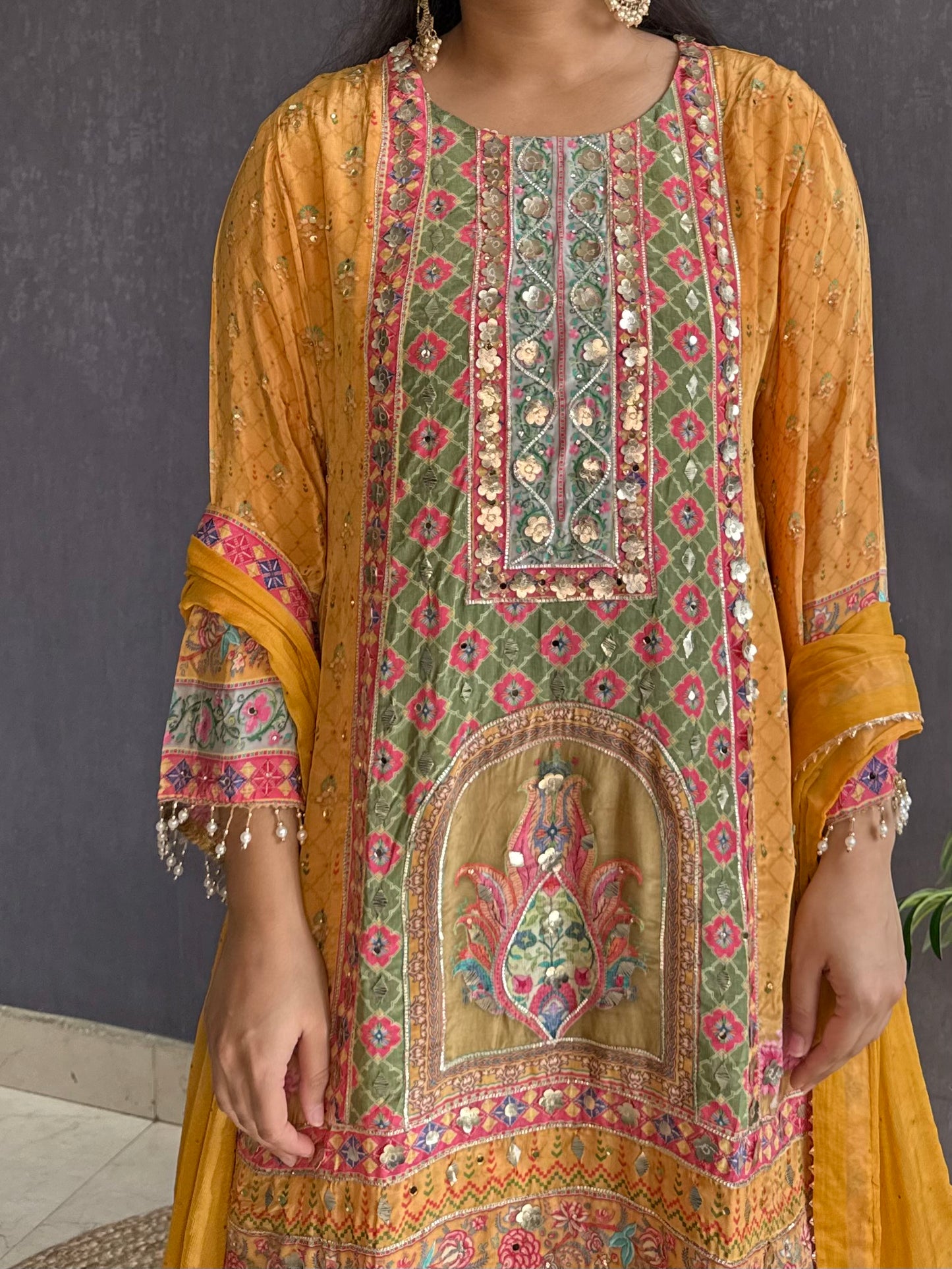 Zari embroidered Pakistani Suit