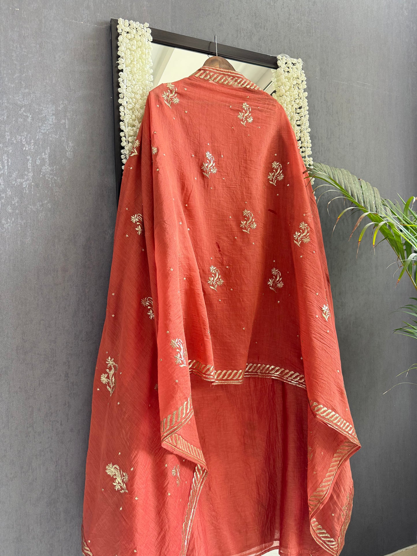Luxurious Mul chanderi pitta work suit