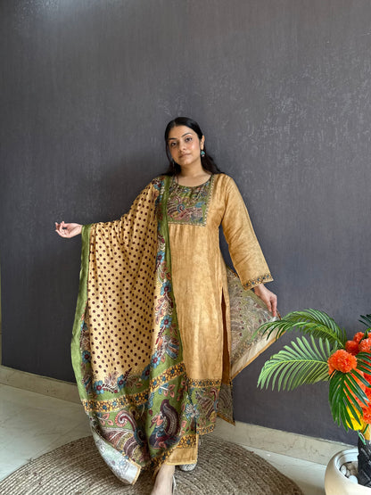 Tussar kalamkari suit set