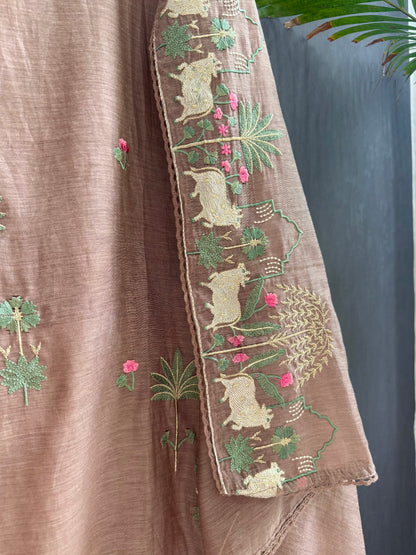Luxurious Mul chanderi pichwai suit