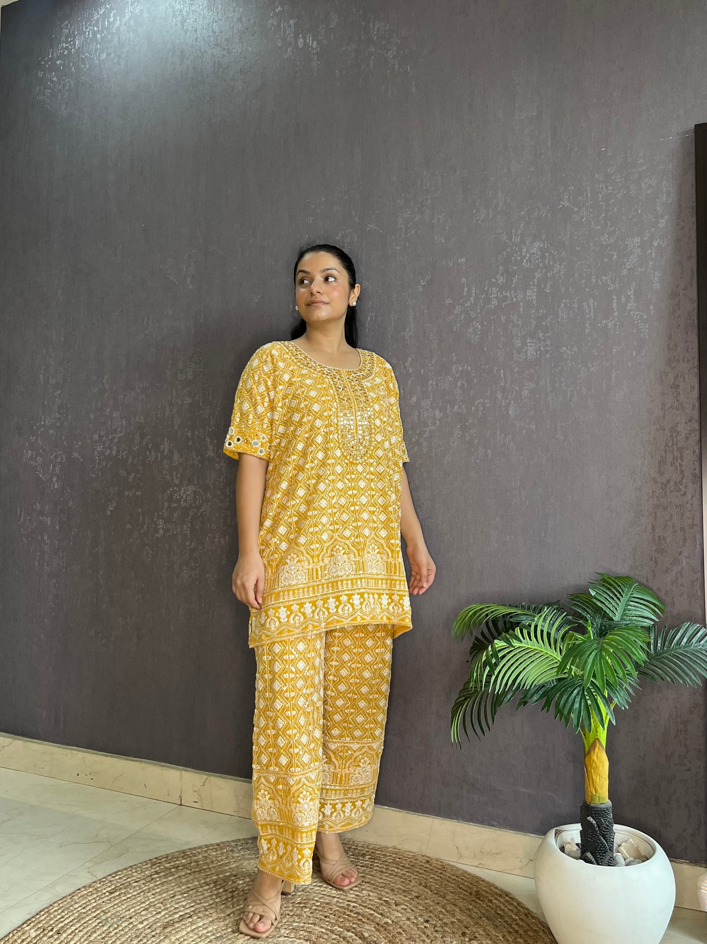 Lucknowi handwork festive Coord set