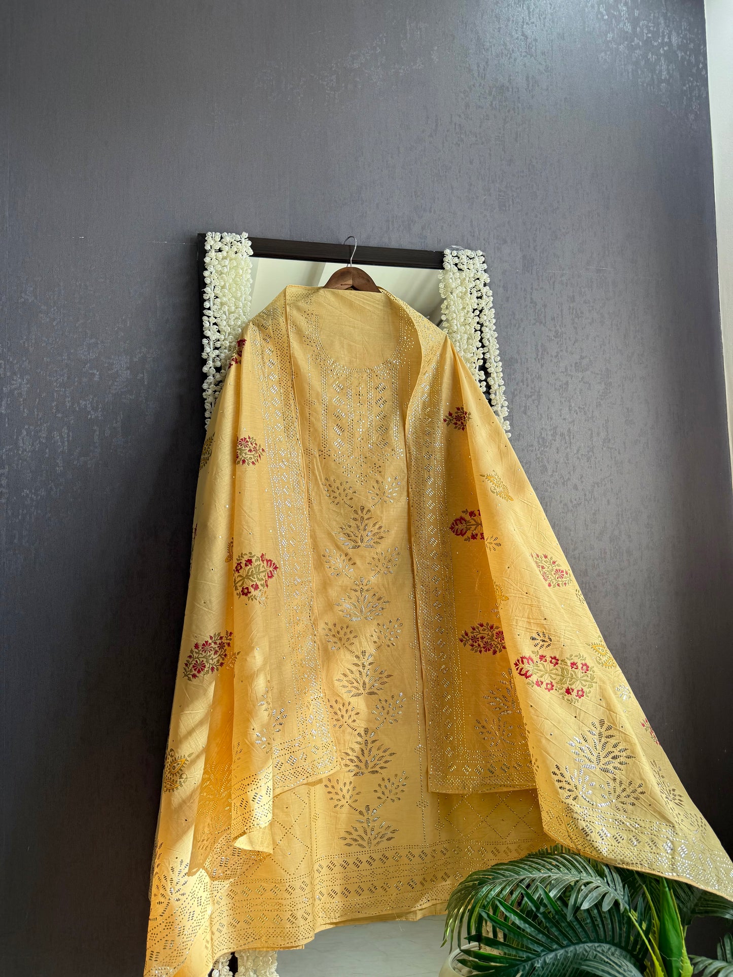 Chanderi mukaish suit