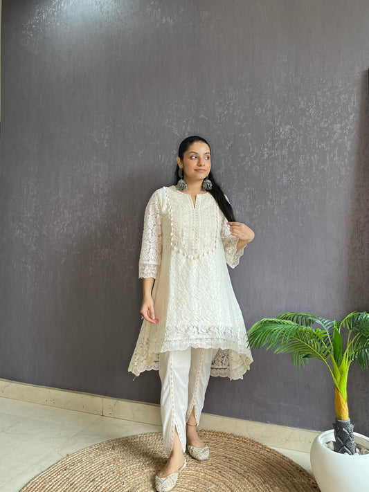Pure cotton lace work coord