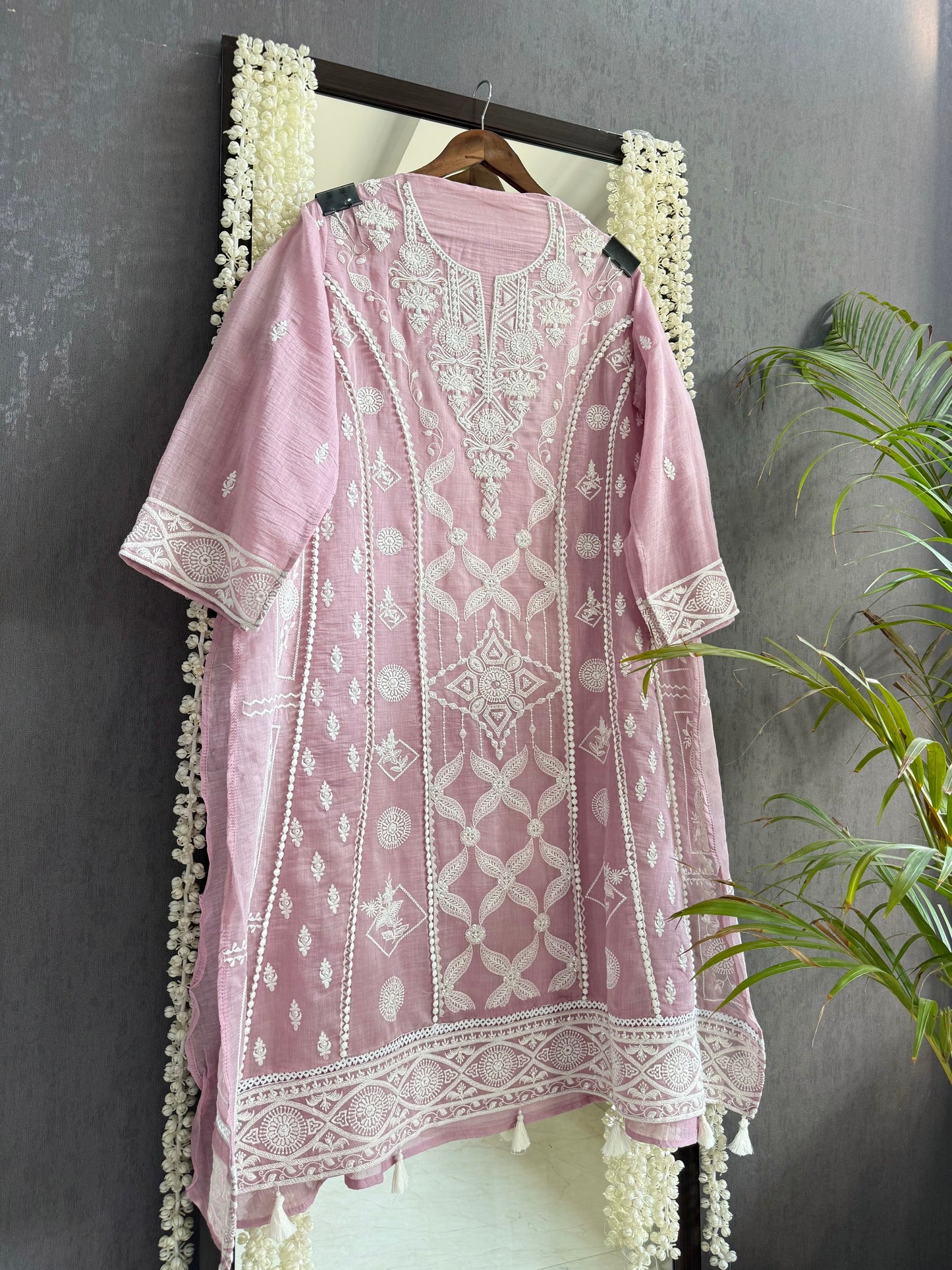 Luxurious Mul chanderi lucknowi handwork suit
