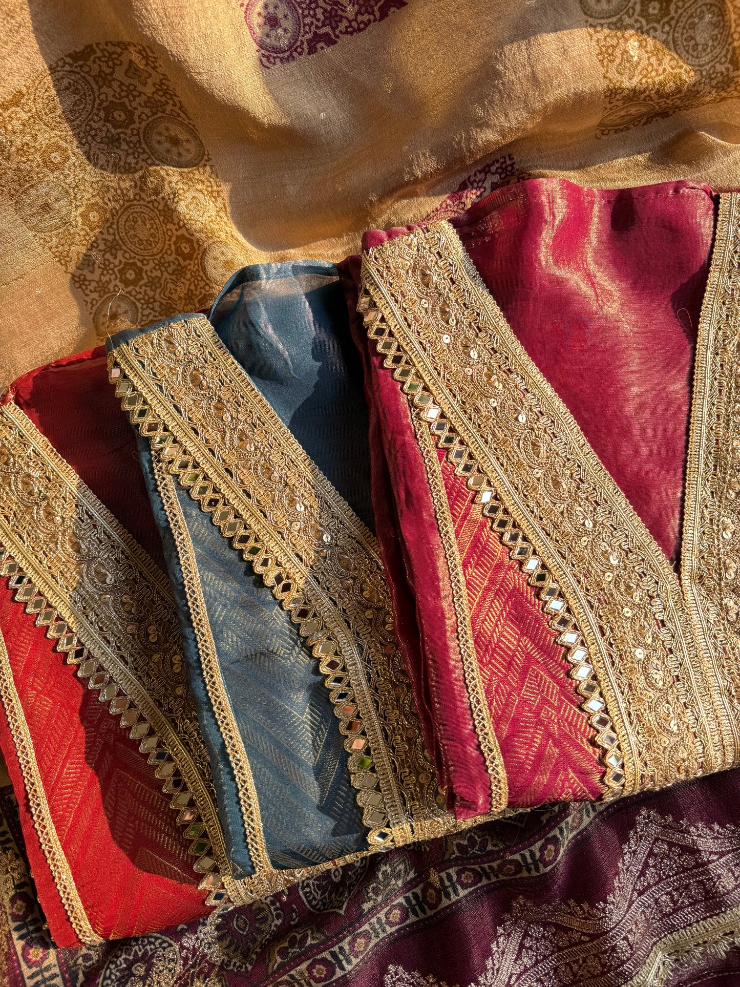 Luxurious Tissue silk Aari work suit