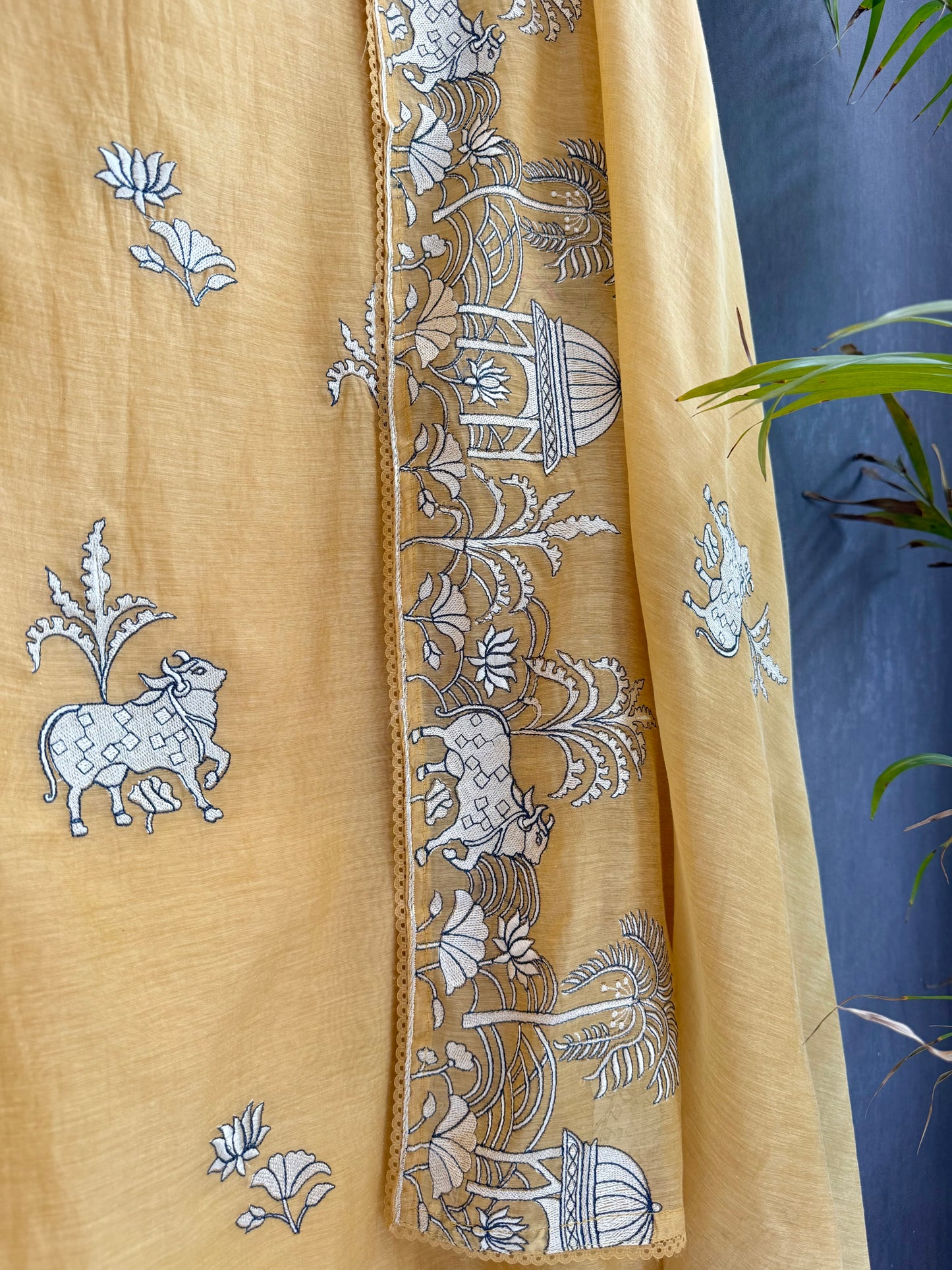 Luxurious Mul chanderi pichwai suit