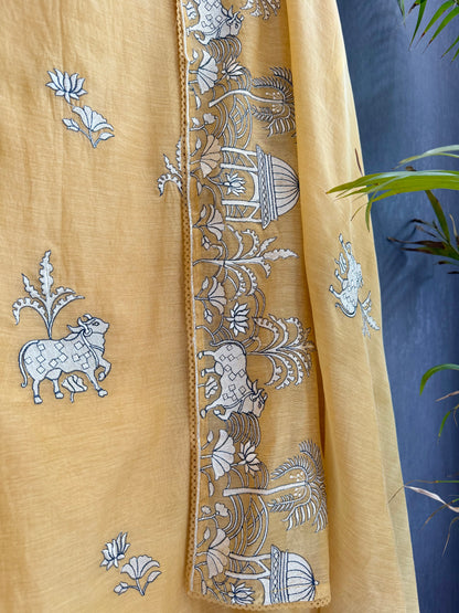 Luxurious Mul chanderi pichwai suit