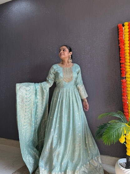 Benarsi Handwork Anarkali suit