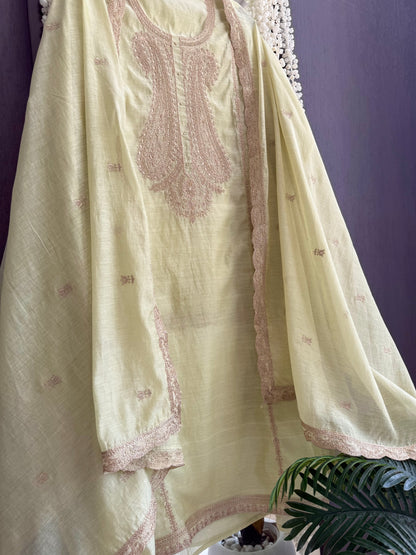 Luxurious Mul chanderi dori sitara suit