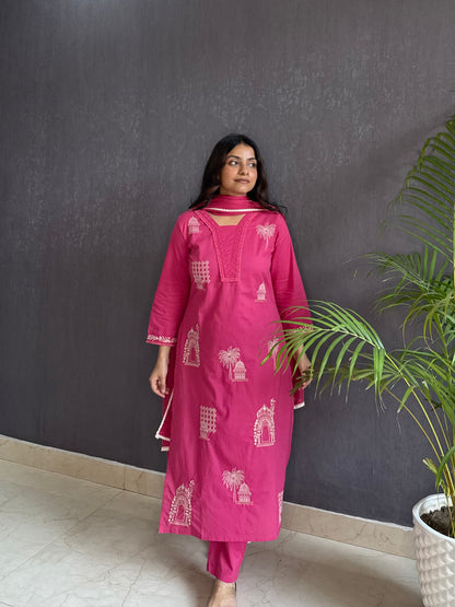 Mul cotton designer temple suit
