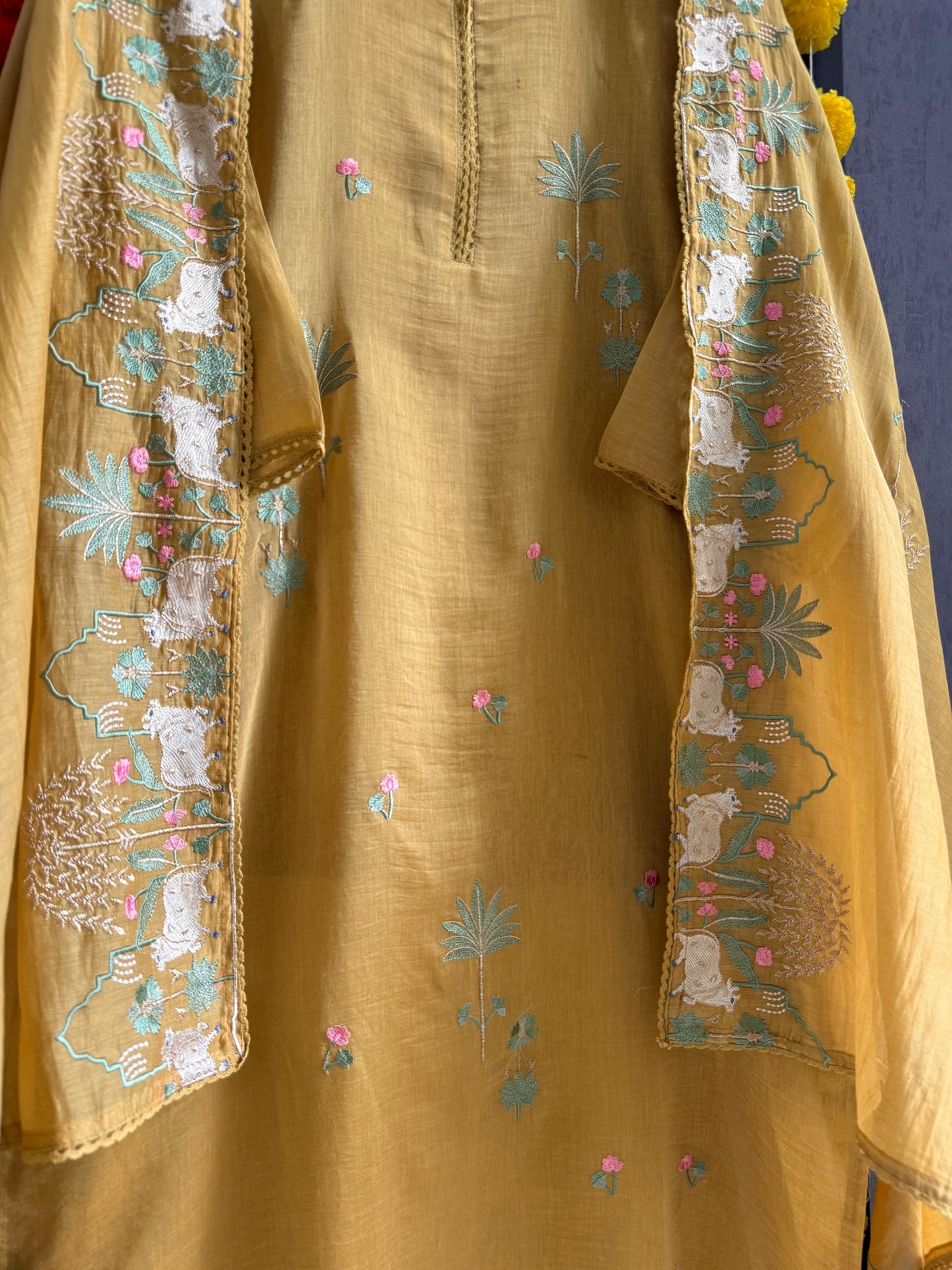 Luxurious Mul chanderi pichwai suit