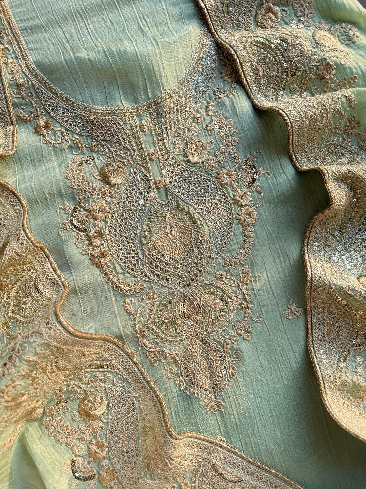 Luxurious soft Crush Tissue silk suit