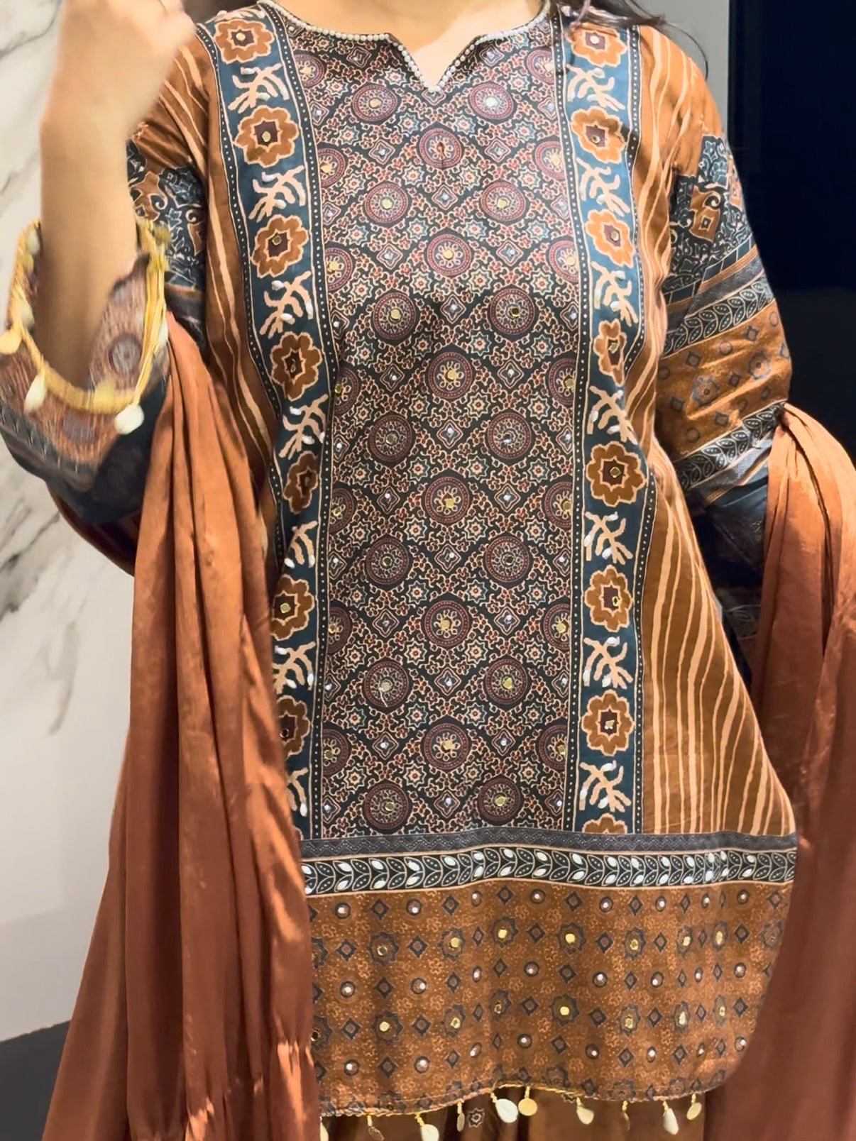 Cotton ajrakj farshi set