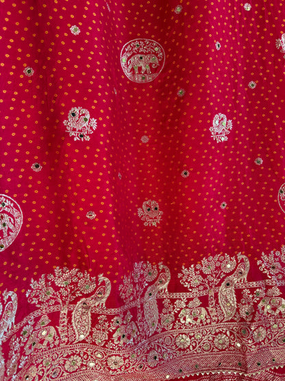Banarsi bandhani silk suit