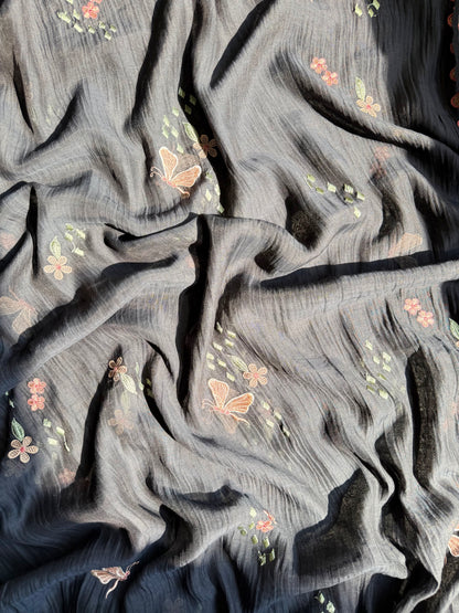 Luxurious Mul chanderi butterfly suit