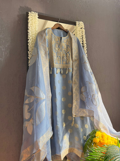 Luxurious Aari work Benarsi suit