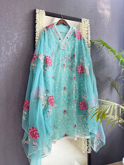 Cross stitch roses birds suit