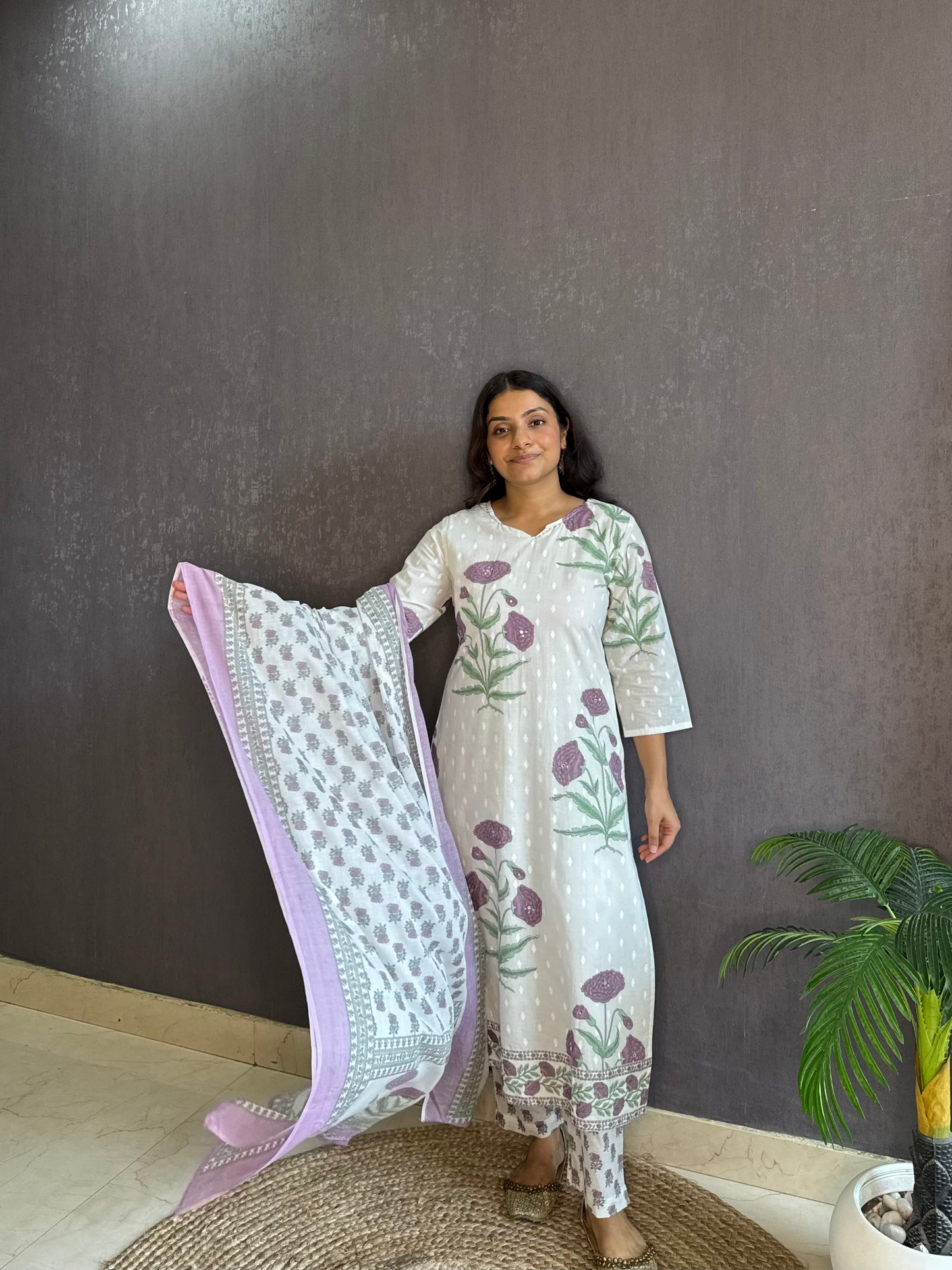 Pure cotton blockprinted kurta set