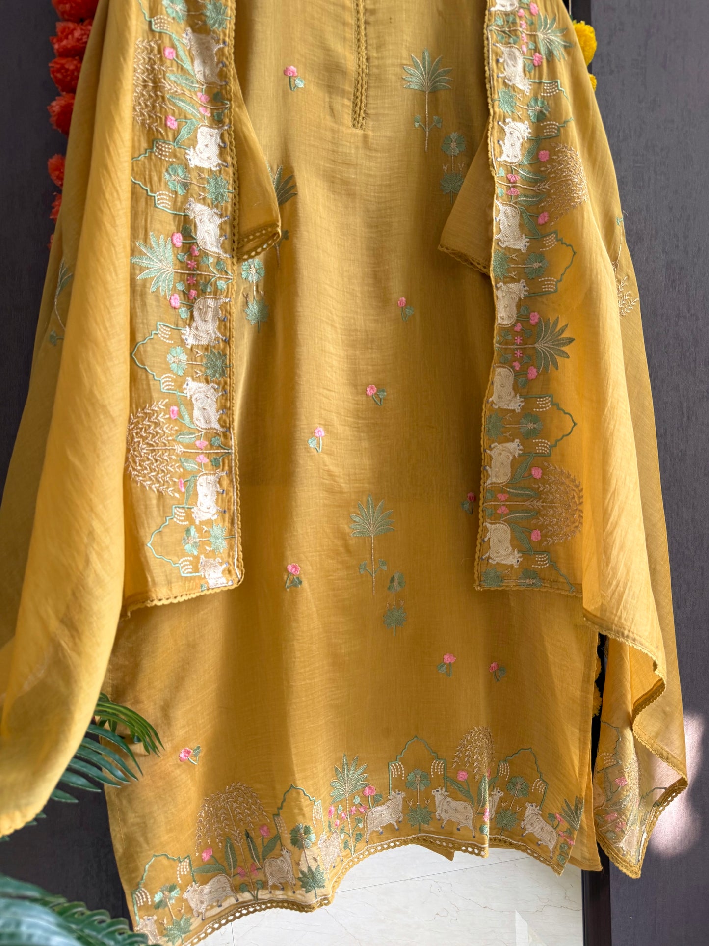 Luxurious Mul chanderi pichwai suit