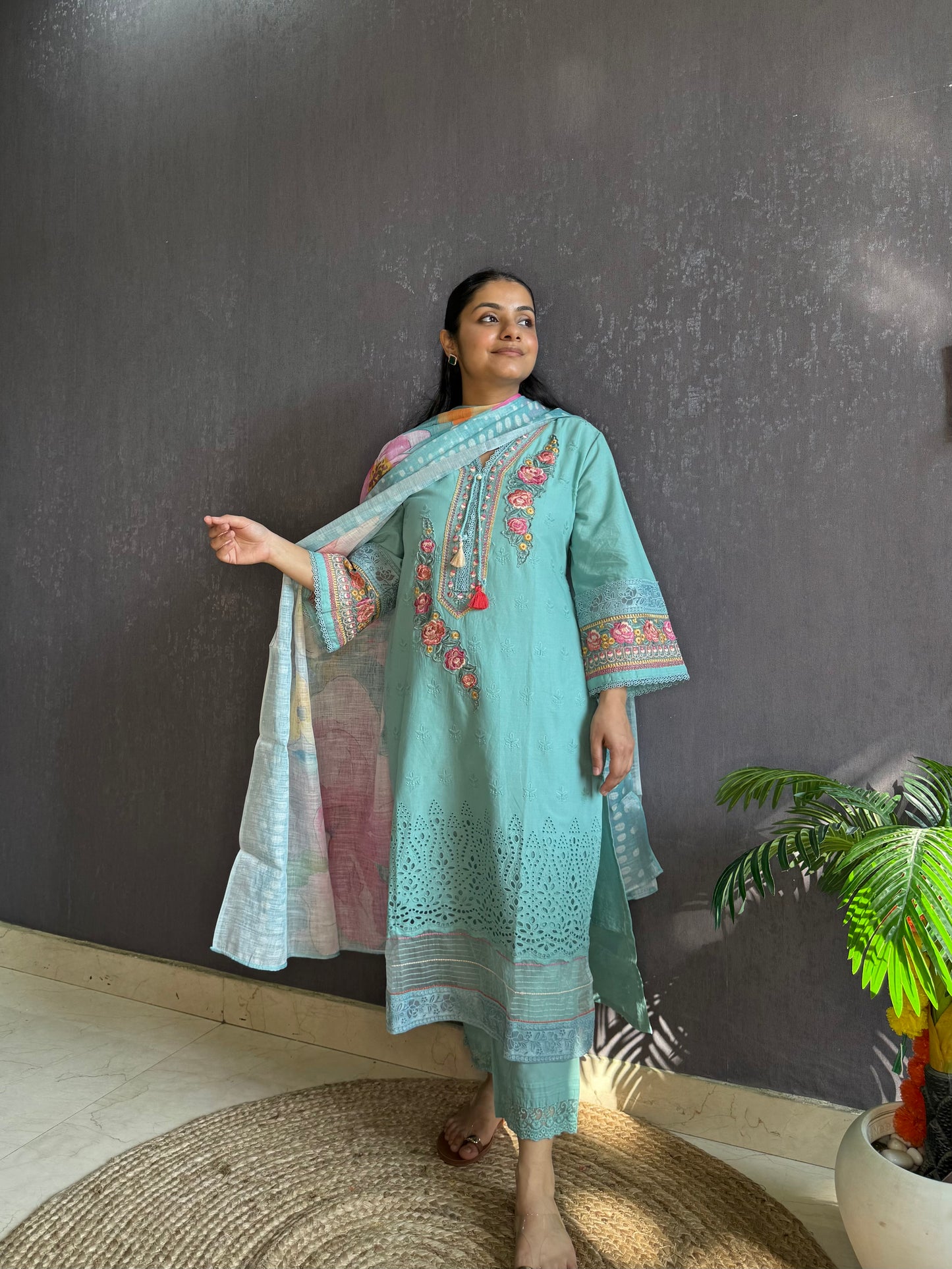 Pakistani schiffili designer suit