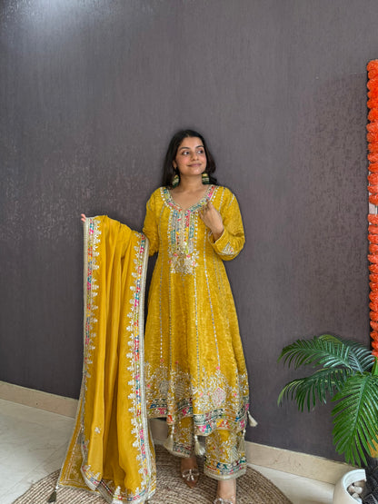 Luxurious gotapatti anarkali set