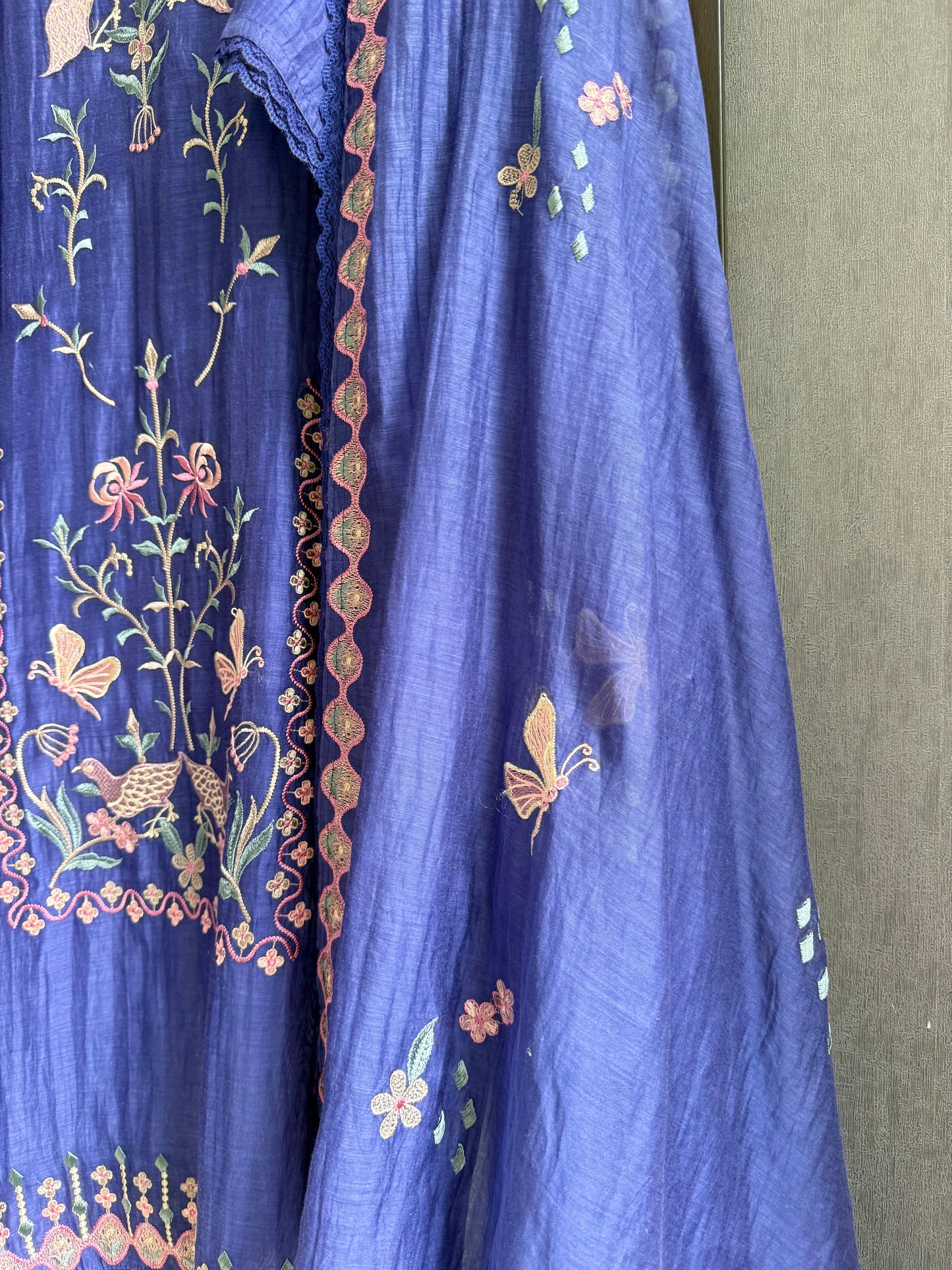 Luxurious Mul chanderi butterfly suit